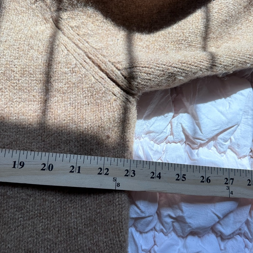 Vintage L.L.Bean Tan Shetland Wool Zip Sweater Men’s XL Distressed - Picture 7 of 11